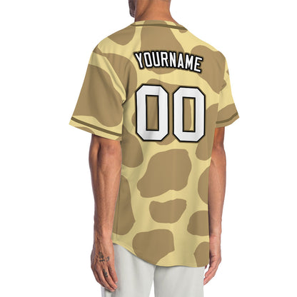 Custom Beige Light Brown Baseball Jersey