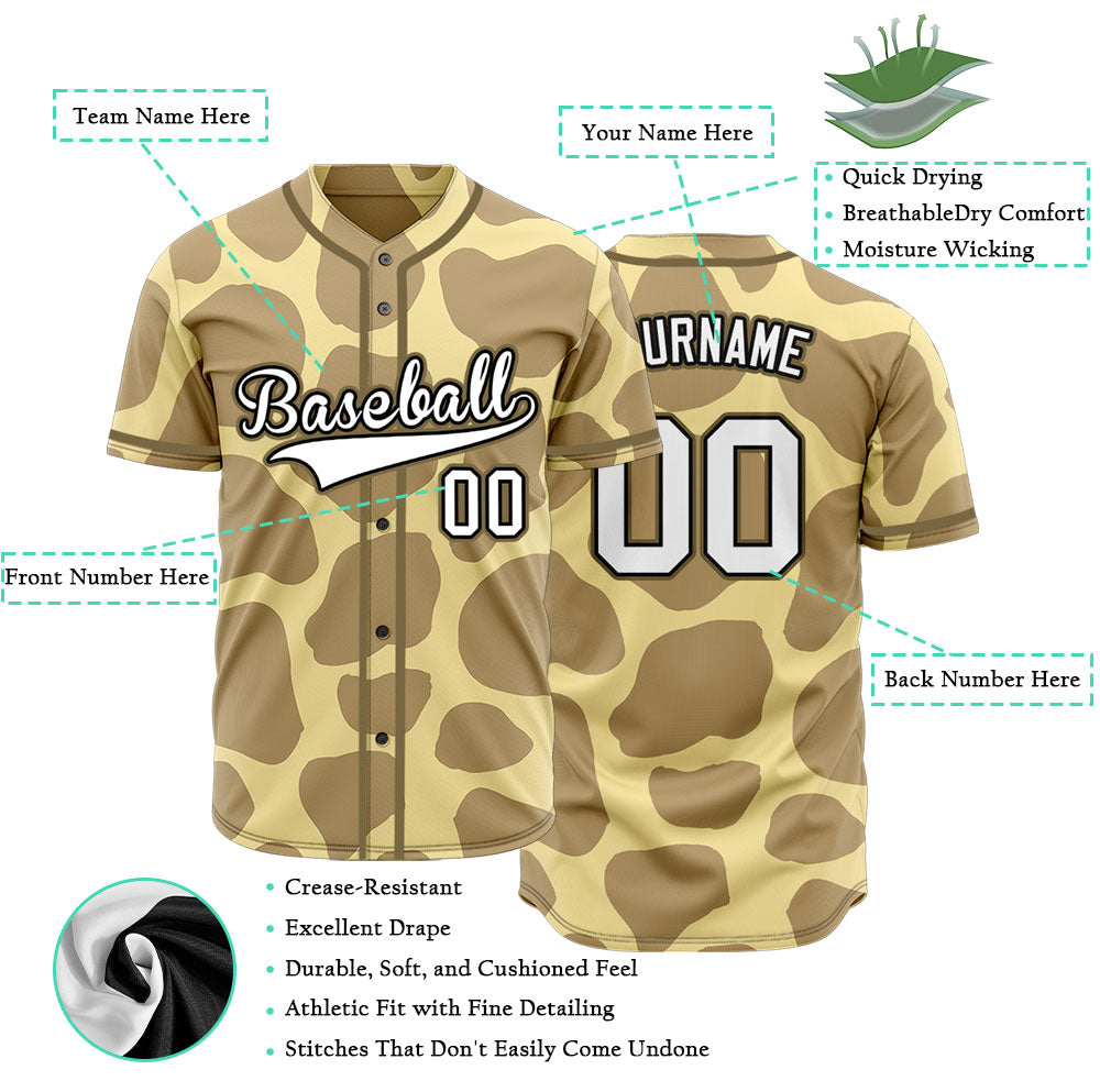 Custom Beige Light Brown Baseball Jersey