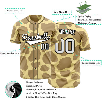 Custom Beige Light Brown Baseball Jersey