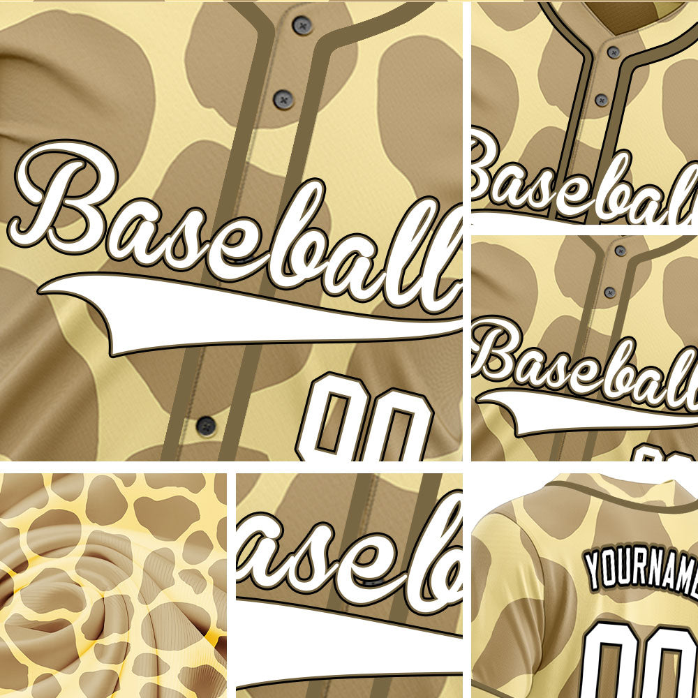 Custom Beige Light Brown Baseball Jersey
