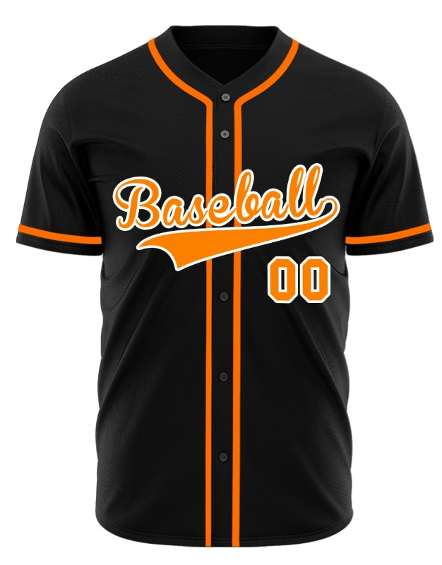 Custom Black And Orange Baseball Jersey