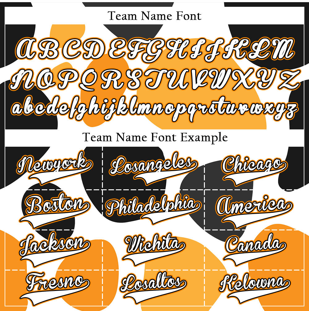 Custom Black And Orange Shapes Baseball Jersey