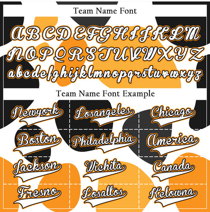 Custom Black And Orange Shapes Baseball Jersey