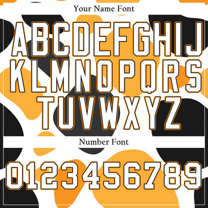Custom Black And Orange Shapes Baseball Jersey