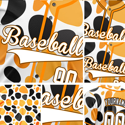 Custom Black And Orange Shapes Baseball Jersey