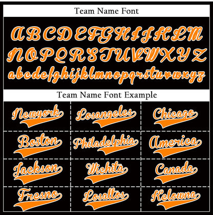 Custom Black And Orange Vertical Lines Baseball Jersey