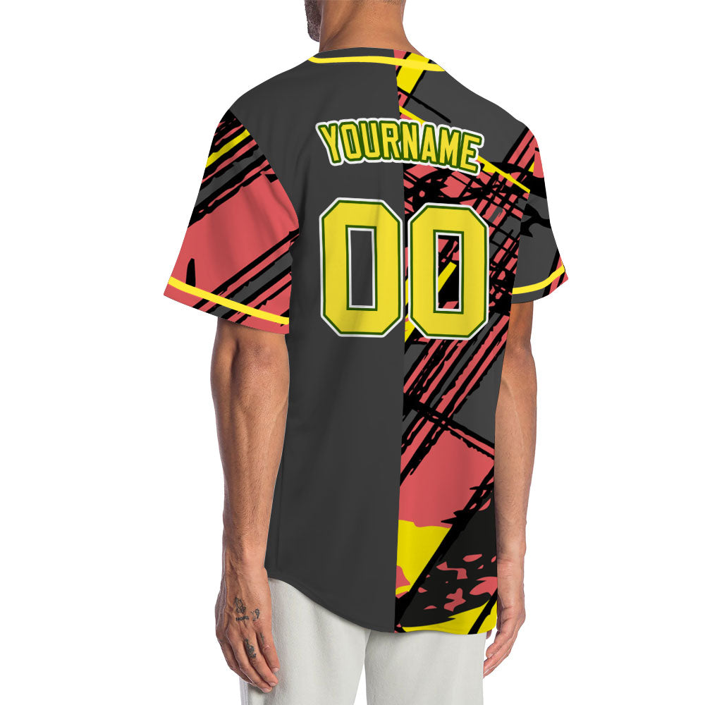Custom Black And Red Ink Baseball Jersey