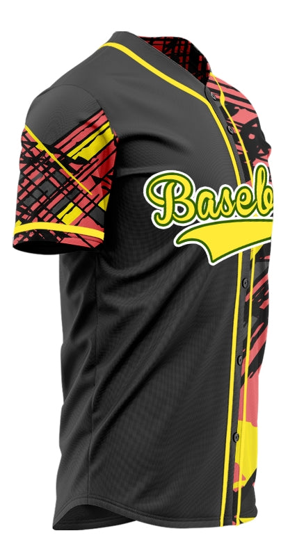 Custom Black And Red Ink Baseball Jersey
