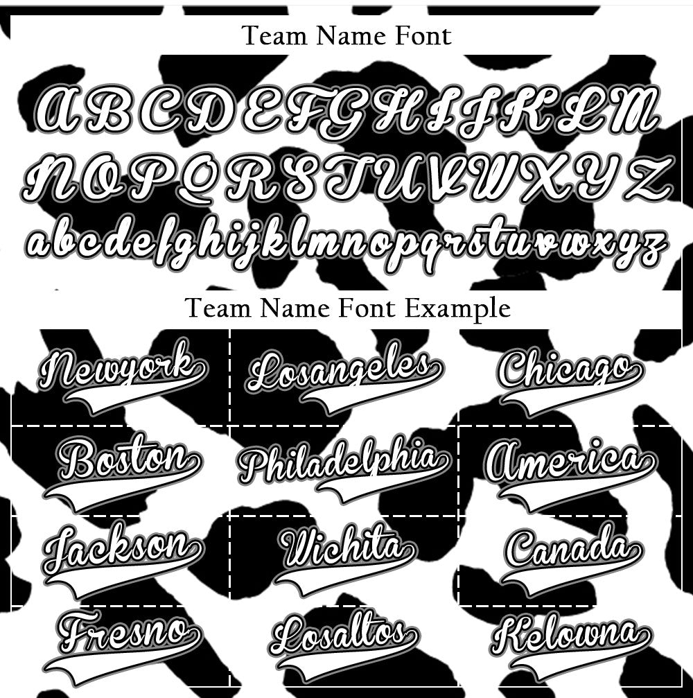 Custom Black And White Cow Baseball Jersey