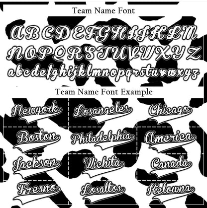 Custom Black And White Cow Baseball Jersey