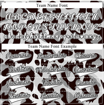 Custom Black And White Leopard Print Baseball Jersey