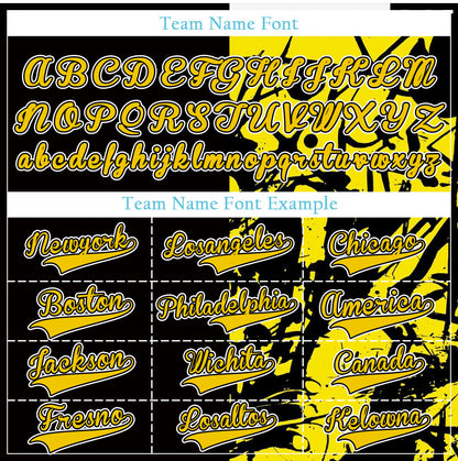 Custom Black And Yellow Ink Baseball Jersey
