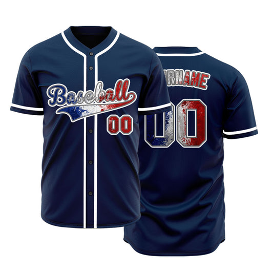 Blue Smoke Flag Red Baseball Jersey