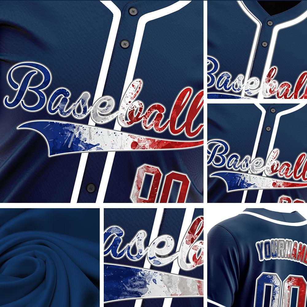 Blue Smoke Flag Red Baseball Jersey