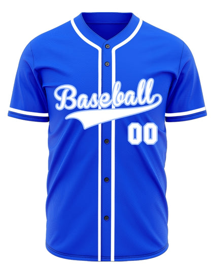 Custom Blue And White Baseball Jersey