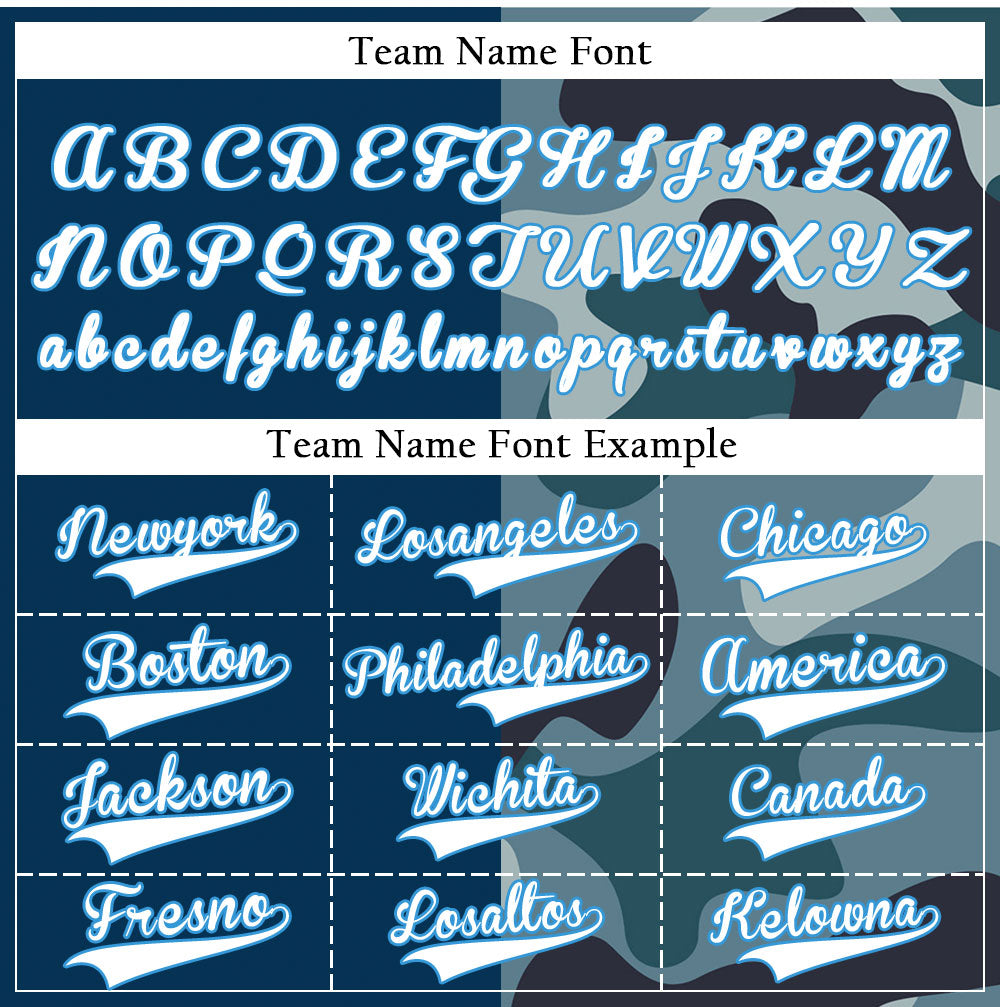 Custom Blue Camouflage Half Blue Baseball Jersey