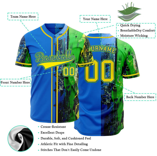 Custom Blue Ink Baseball Jersey