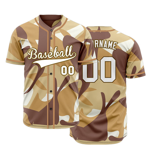 Custom Brown Gold Baseball Jersey