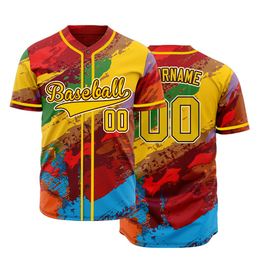 Custom Colorful Ink Baseball Jersey
