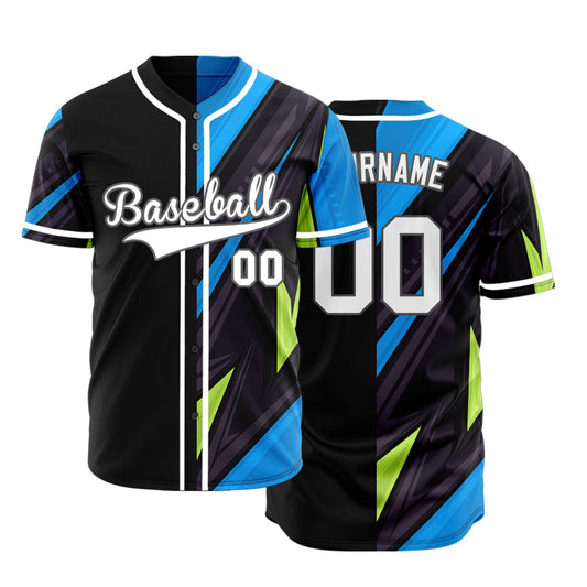 Custom Black Brown Parallel Lines Half Baseball Jersey