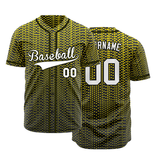Custom Black Gold Point Half Baseball Jersey