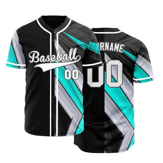 Custom Black Grey Lines Baseball Jersey