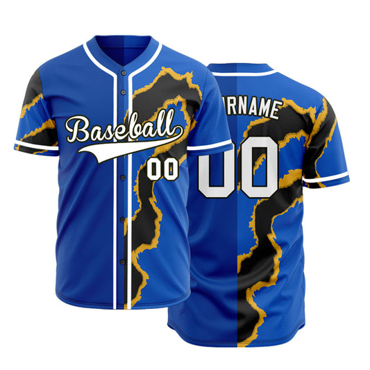 Custom Black Marble Baseball Jersey