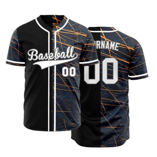 Custom Black Red Black Ink Baseball Jersey