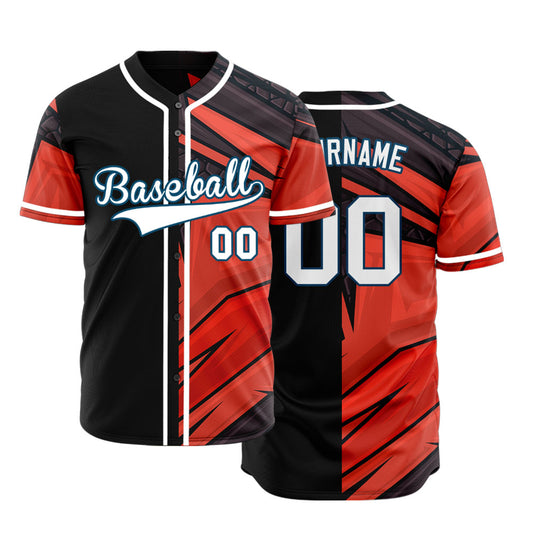 Custom Black Wave Blue Gradient Baseball Jersey