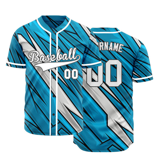 Custom Blue Black Dark Blue Grain Baseball Jersey