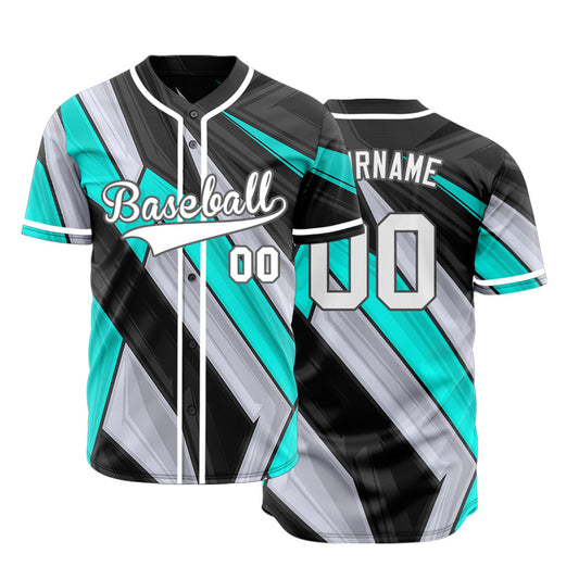 Custom Blue Black Line Gold Edge Baseball Jersey