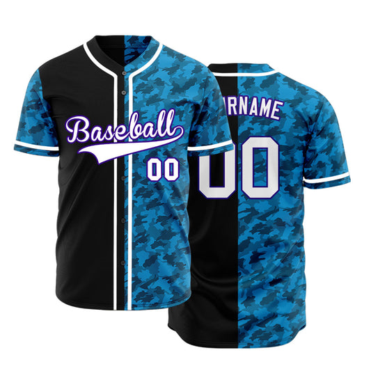 Custom Blue Crack Baseball Jersey