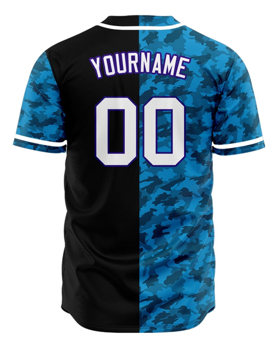 Custom Blue Crack Baseball Jersey