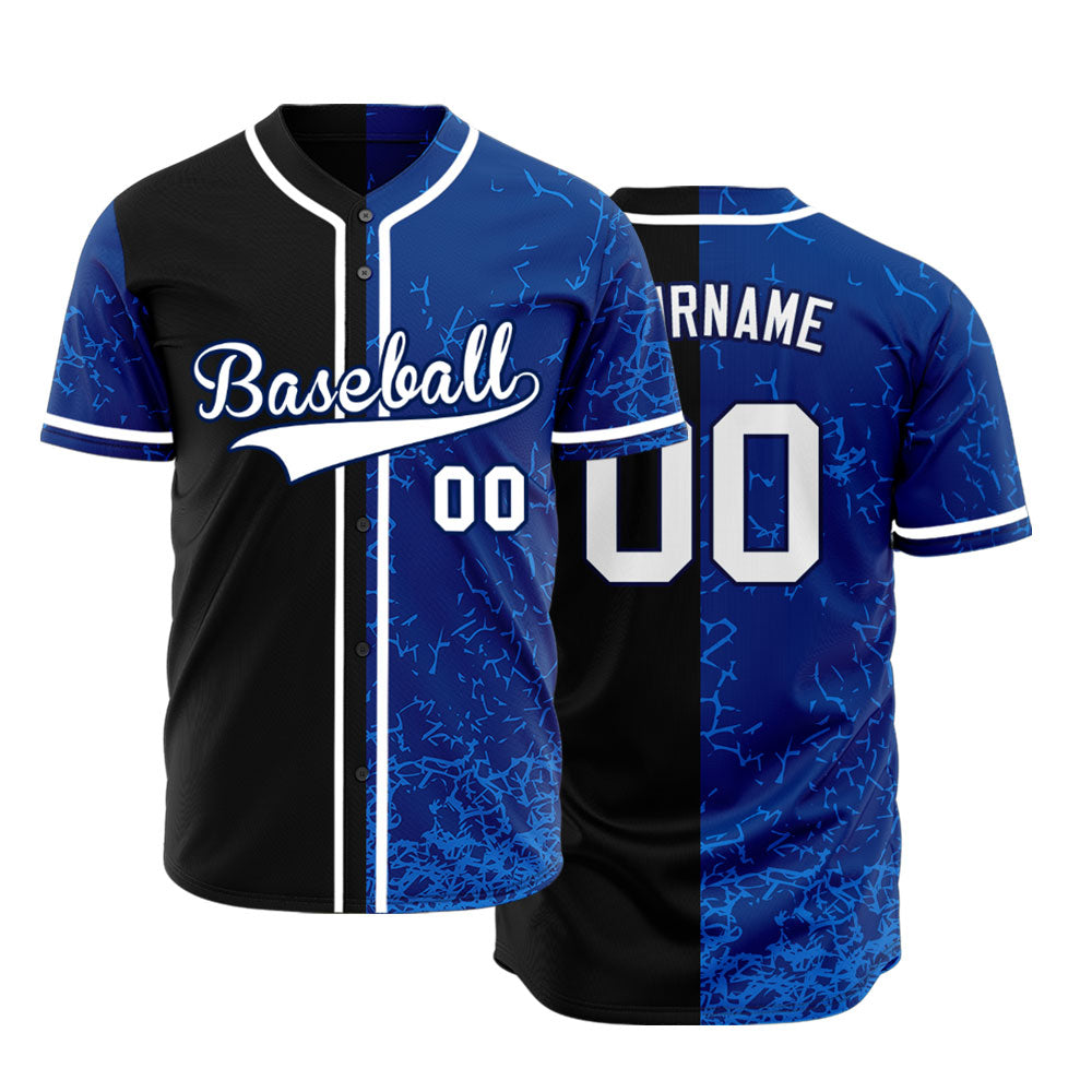 Custom Blue Curve Gradient Baseball Jersey