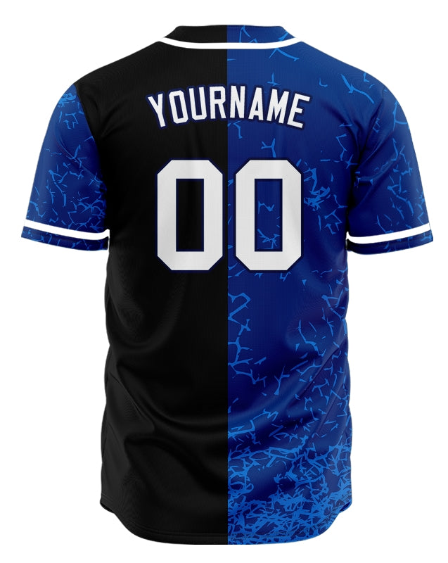 Custom Blue Curve Gradient Baseball Jersey