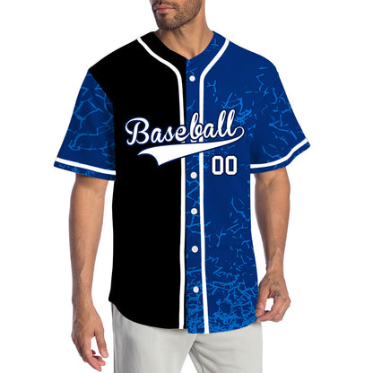 Custom Blue Curve Gradient Baseball Jersey