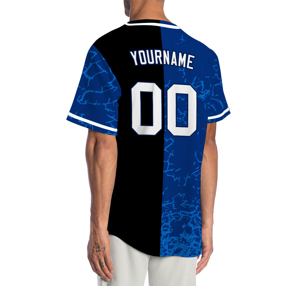 Custom Blue Curve Gradient Baseball Jersey