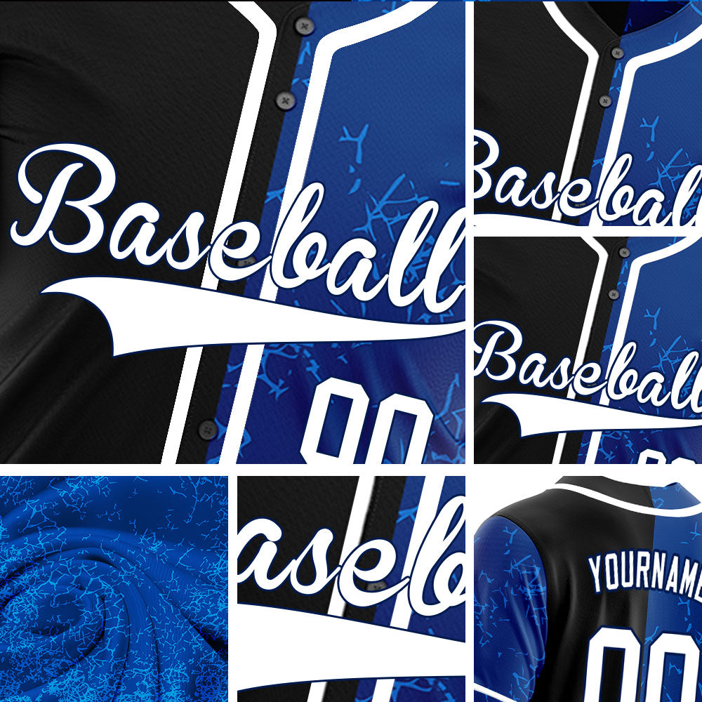 Custom Blue Curve Gradient Baseball Jersey