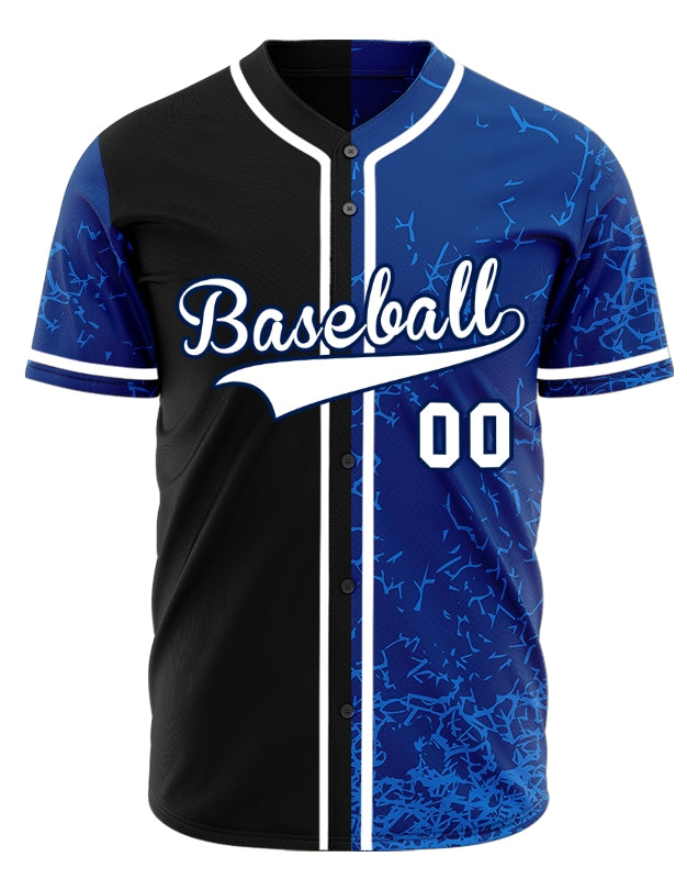 Custom Blue Curve Gradient Baseball Jersey