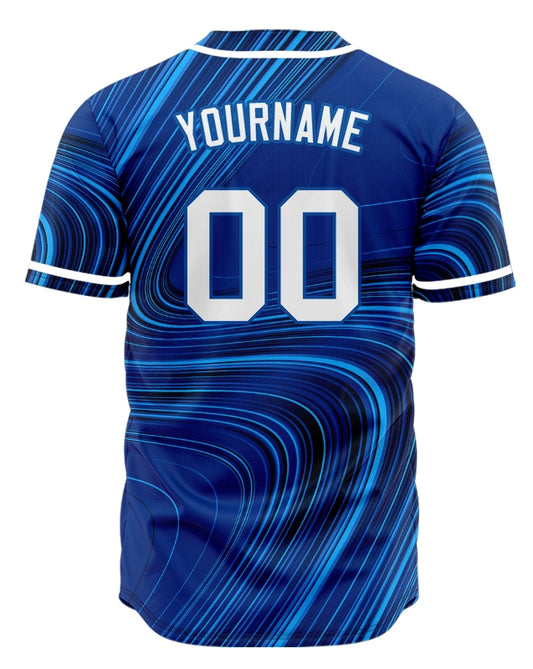 Custom Blue Curve Gradient Half Baseball Jersey