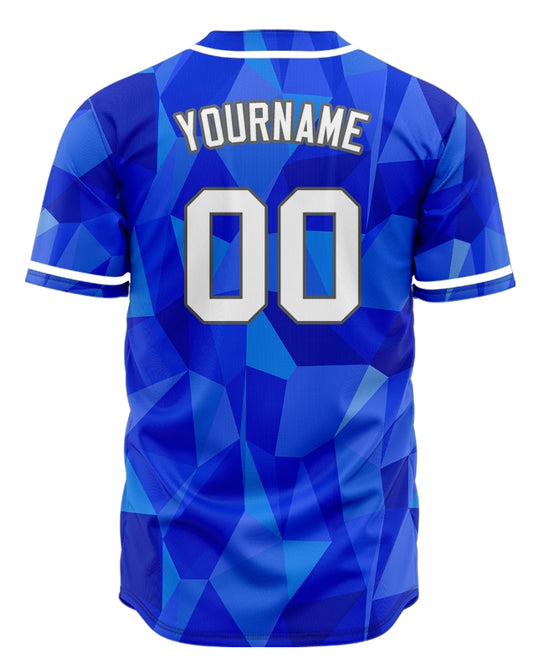 Custom Blue Cutting Shape Half Baseball Jersey