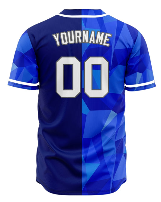 Custom Blue Dark Blue Grain Baseball Jersey