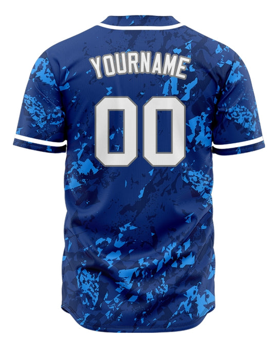 Custom Blue Dark Blue Ink Half Baseball Jersey
