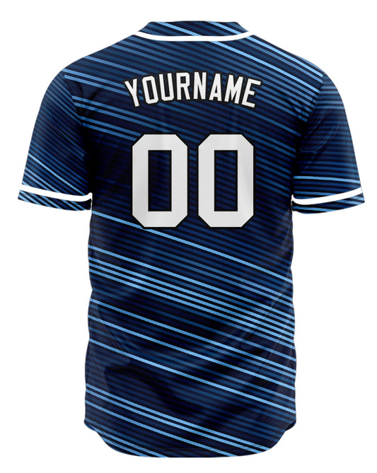 Custom Blue Dark Blue Twill Half Baseball Jersey