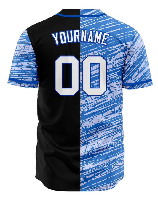 Custom Blue Fluorescent Green Small Triangle Baseball Jersey
