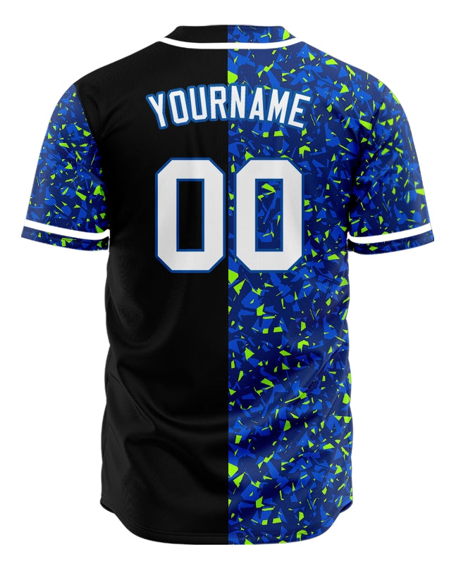 Custom Blue Gradient Lines Dark Blue Baseball Jersey