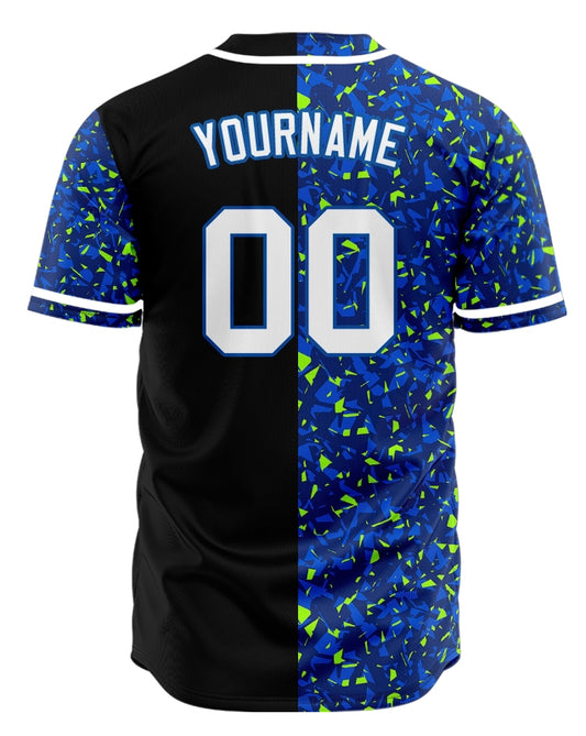 Custom Blue Gradient Lines Dark Blue Baseball Jersey