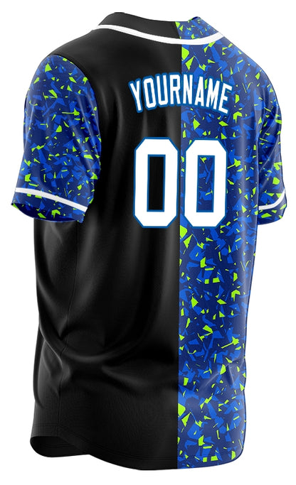 Custom Blue Gradient Lines Dark Blue Baseball Jersey