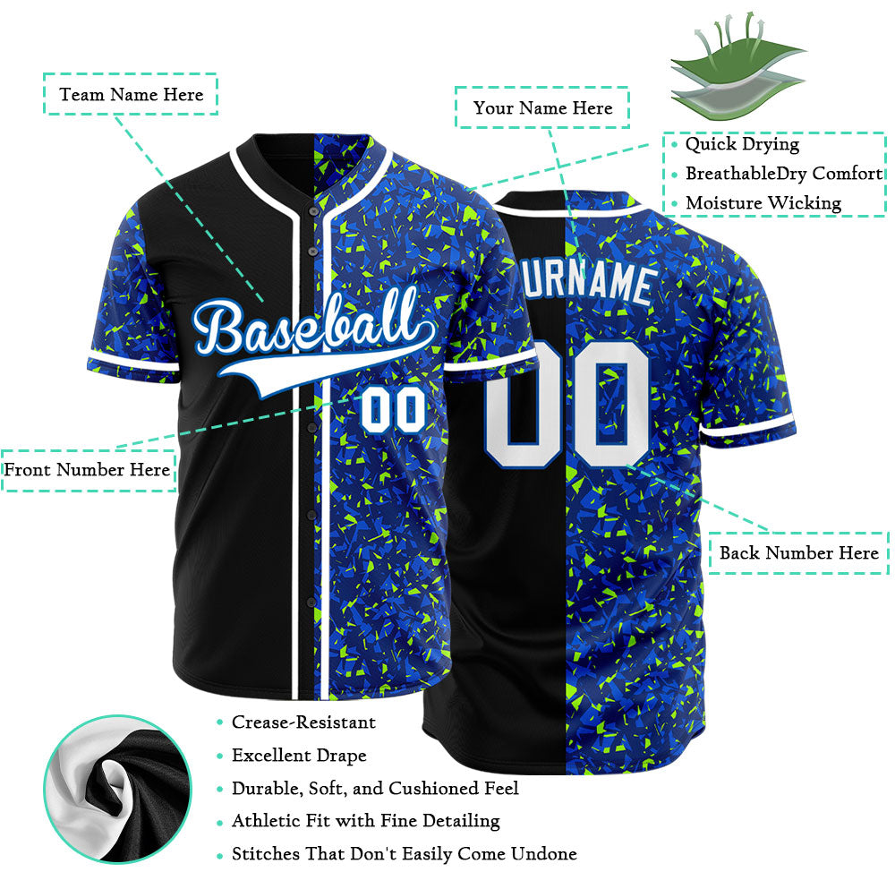 Custom Blue Gradient Lines Dark Blue Baseball Jersey