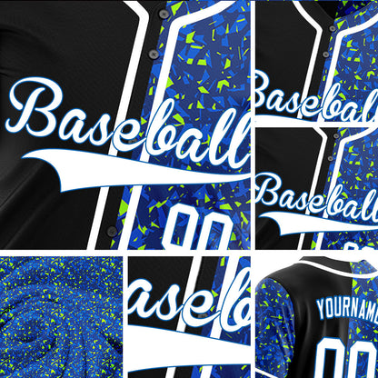 Custom Blue Gradient Lines Dark Blue Baseball Jersey